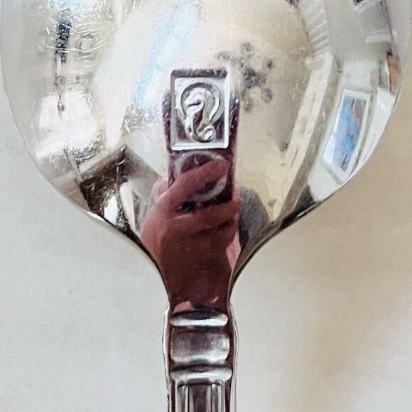 6pc WATERFORD Mont Clare Soup Spoon 7 1/8” Stainless Ridged Handle Flare Tip - Picture 8 of 8